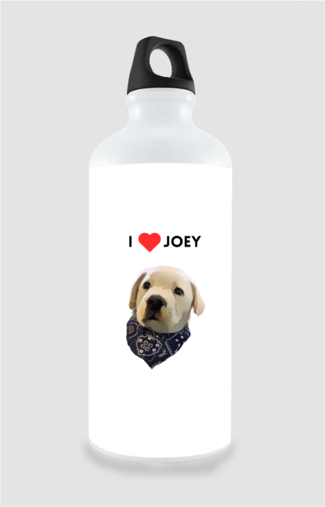 Unisex Sipper Bottle - White with Joey the Pawsome